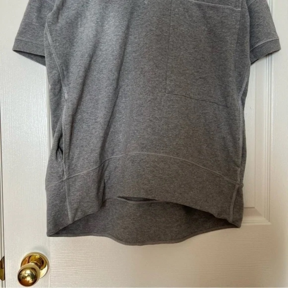 Lululemon Heathered Grey Short Sleeve Mudra Sweatshirt Oversized Sweater - Sz 6* - Picture 11 of 15